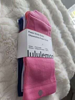 NWT Lululemon Power Stride Ankle Socks 3 Pack Size Medium Unisex $48